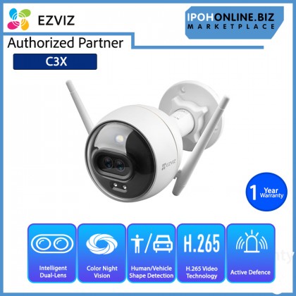 EZVIZ C3X AI-Powered Dark-Fighter Colour Night Vision FHD 1080P H.265 2MP 2.8mm IP67 Outdoor Smart Dual-Lens WiFi Camera EZVIZ C3X AI-Powered Dark-Fighter Colour Night Vision FHD 1080P H.265 2MP 2.8mm IP67 Outdoor Smart Dual-Lens WiFi Camera