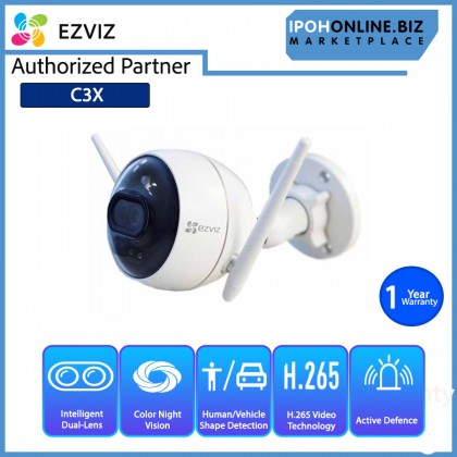 EZVIZ C3X AI-Powered Dark-Fighter Colour Night Vision FHD 1080P H.265 2MP 2.8mm IP67 Outdoor Smart Dual-Lens WiFi Camera EZVIZ C3X AI-Powered Dark-Fighter Colour Night Vision FHD 1080P H.265 2MP 2.8mm IP67 Outdoor Smart Dual-Lens WiFi Camera