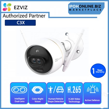EZVIZ C3X AI-Powered Dark-Fighter Colour Night Vision FHD 1080P H.265 2MP 2.8mm IP67 Outdoor Smart Dual-Lens WiFi Camera EZVIZ C3X AI-Powered Dark-Fighter Colour Night Vision FHD 1080P H.265 2MP 2.8mm IP67 Outdoor Smart Dual-Lens WiFi Camera