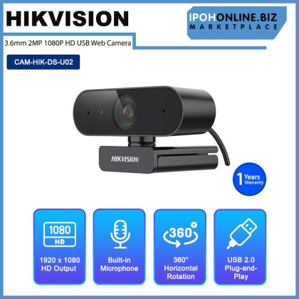Hikvision DS-U02 3.6mm 2MP 1080P HD USB Web Camera Built-in Microphone with Clear Sound Hikvision DS-U02 3.6mm 2MP 1080P HD USB Web Camera Built-in Microphone with Clear Sound