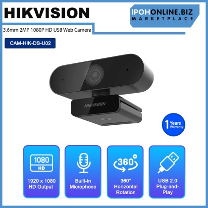 Hikvision DS-U02 3.6mm 2MP 1080P HD USB Web Camera Built-in Microphone with Clear Sound Hikvision DS-U02 3.6mm 2MP 1080P HD USB Web Camera Built-in Microphone with Clear Sound