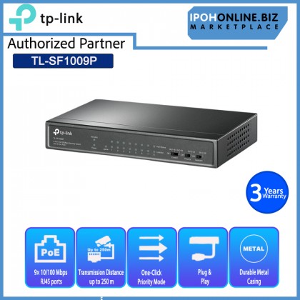 TP-Link TL-SL1311MP 8 Port 10/100Mbps + 3 Port Gigabit Desktop Switch with 8 Port PoE+ with Transmission for Surveillance up to 250m