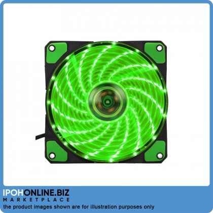 15 LED CPU Fan 12cm (Green/Blue)