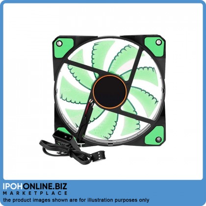 15 LED CPU Fan 12cm (Green/Blue)