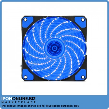 15 LED CPU Fan 12cm (Green/Blue)