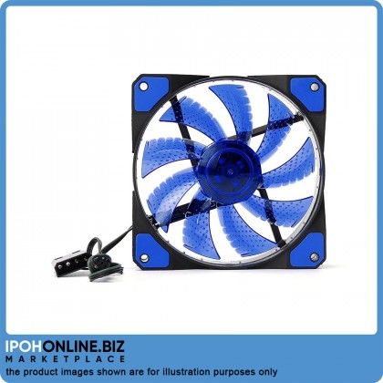 15 LED CPU Fan 12cm (Green/Blue)