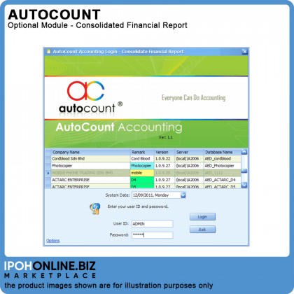 Consolidated Financial Report (Optional Module) for AutoCount Accounting Version 2.0 Consolidated Financial Report (Optional Module) for AutoCount Accounting Version 2.0