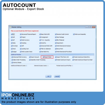 Export Stock (Optional Module) for AutoCount Accounting Version 2.0 