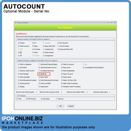 Serial No. (Optional Module) for AutoCount Accounting Version 2.0 Serial No. (Optional Module) for AutoCount Accounting Version 2.0