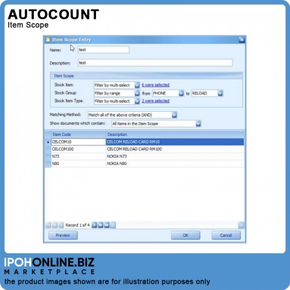 AutoCount Plug-In: Item Scope AutoCount Plug-In: Item Scope