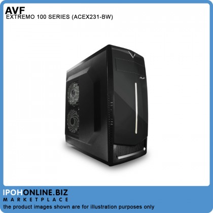 AVF EXTREMO 100 SERIES ACEX231-BW BLACK/WHITE 7 PCI Slots ATX Casing with PSU 500W + CPU 8pin