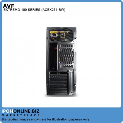 AVF EXTREMO 100 SERIES ACEX231-BW BLACK/WHITE 7 PCI Slots ATX Casing with PSU 500W + CPU 8pin