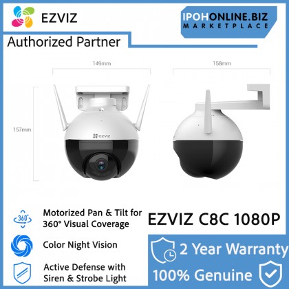 EZVIZ C8C 2MP 4mm/6mm 1080P Outdoor WiFi Pan/Tilt Color Night Smart Home CCTV Camera