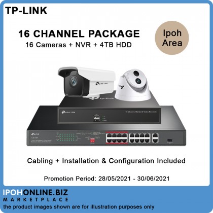 TP-LINK VIGI One Stop CCTV IP Solution - 4 / 8 / 16 Channel Set (Included Installation Services - Only for Ipoh Area)
