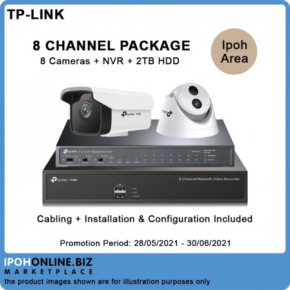 TP-LINK VIGI One Stop CCTV IP Solution - 4 / 8 / 16 Channel Set (Included Installation Services - Only for Ipoh Area)