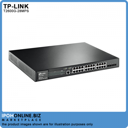 TP-Link T2600G-28MPS JetStream 24 Port Gigabit L2 Managed PoE+ Switch With 4 SFP Slots (TL-SG3424P) TP-Link T2600G-28MPS JetStream 24 Port Gigabit L2 Managed PoE+ Switch With 4 SFP Slots (TL-SG3424P)