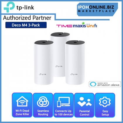 TP-Link Deco M4 3-Pack AC1200 Whole Home Mesh Wi-Fi System - Time Maxis Unifi Fiber