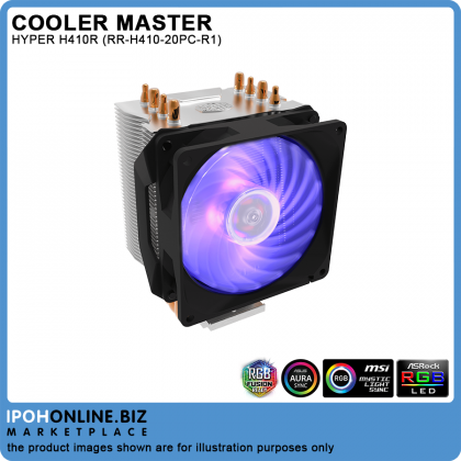 Cooler Master Hyper H410R RGB With RGB LED PWM Fan CPU Cooler - Intel LGA2066 LGA2011-V3 AMD AM4 AM3+