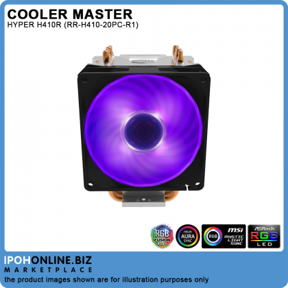 Cooler Master Hyper H410R RGB With RGB LED PWM Fan CPU Cooler - Intel LGA2066 LGA2011-V3 AMD AM4 AM3+