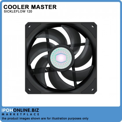 Cooler Master SickleFlow 120 Non LED Black 4Pin PWM 120mm 4.7 Inch PC Chassis Cooling Case Fan