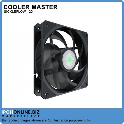 Cooler Master SickleFlow 120 Non LED Black 4Pin PWM 120mm 4.7 Inch PC Chassis Cooling Case Fan