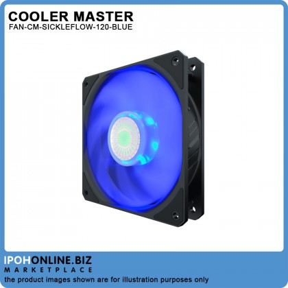 Cooler Master SickleFlow 120 Blue LED 4Pin PWM 120mm 4.7 inch PC Chassis Cooling Case Fan