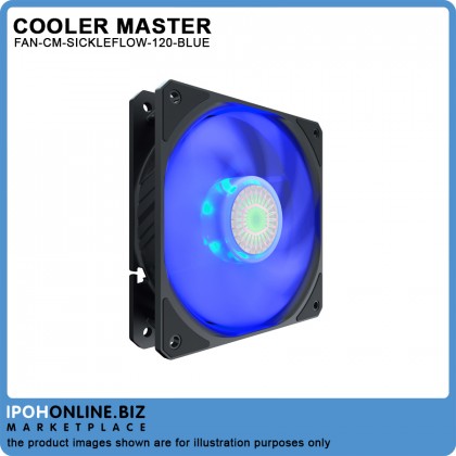 Cooler Master SickleFlow 120 Blue LED 4Pin PWM 120mm 4.7 inch PC Chassis Cooling Case Fan