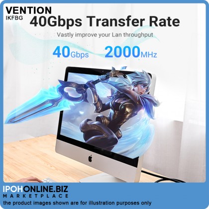 VENTION Cat8 Ethernet Cable SFTP Network Cable 2.5G/5G/10Gbps (1.5 Meter) For Gaming Server Workstation Hosting