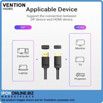 Vention DisplayPort DP to HDMI Cable (1.5 Meter)