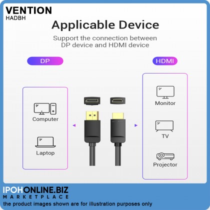 Vention DisplayPort DP to HDMI Cable (2 Meter) Vention DisplayPort DP to HDMI Cable (2 Meter)