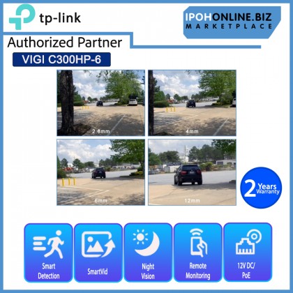 TP-LINK VIGI C300HP-6 3MP Outdoor Bullet Network IP Camera CCTV H.265+ 6mm Lens PoE/12V IP67 ONVIF
