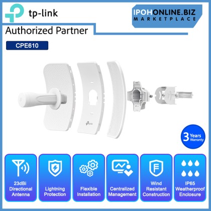 TP-LINK 5GHz 300Mbps 23dBi Outdoor CPE TL-CPE610 with High Oriented Antenna