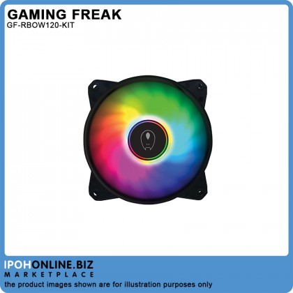 Gaming Freak FIXED LUMINA IRIS RAINBOW 12cm LED PC FAN 3 in 1 Starter Kit - GF-RBOW120-KIT