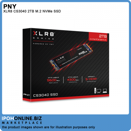 PNY XLR8 CS3040 2TB M.2 2280 PCIe NVMe Gen4 SSD - 5600Mbs Read