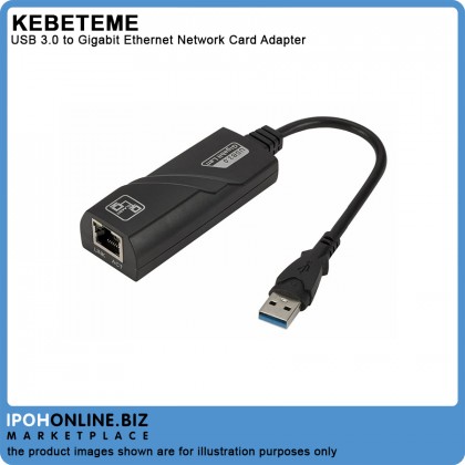 KEBETEME USB 3.0 to Gigabit Ethernet Network Card Adapter 10/100/1000Mbps RJ45 Wired Lan KEBETEME USB 3.0 to Gigabit Ethernet Network Card Adapter 10/100/1000Mbps RJ45 Wired Lan