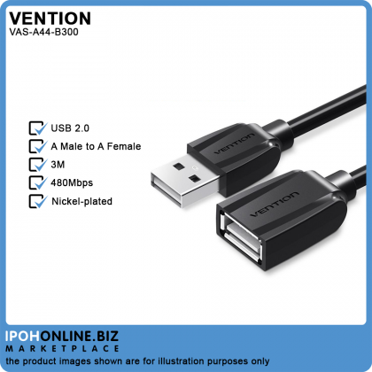 VENTION USB2.0 Extension Cable 3M Male To Female USB2.0 Extension Wire Super Speed USB Extender