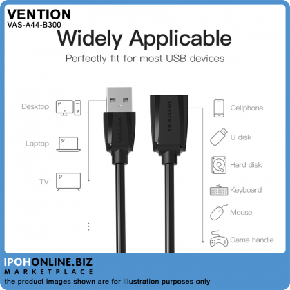 VENTION USB2.0 Extension Cable 3M Male To Female USB2.0 Extension Wire Super Speed USB Extender