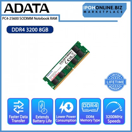 ADATA 8GB DDR4 3200 PC4 25600 SODIMM Notebook RAM