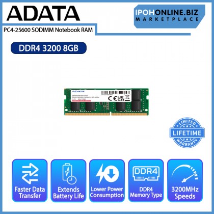 ADATA 8GB DDR4 3200 PC4 25600 SODIMM Notebook RAM