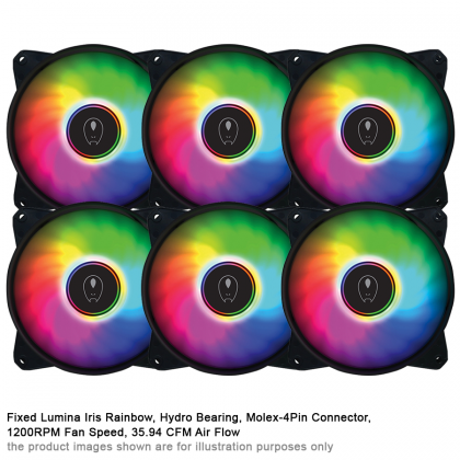 Gaming Freak GF-RBOW120 FIXED LUMINA IRIS RAINBOW 12cm LED PC Fan 