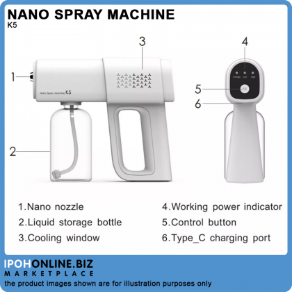 K5 Nano Spray Machine 380ML Rechargeable Battery Sanitizer Atomizer