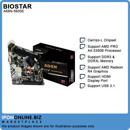 BIOSTAR A68N-5600E AMD A4-3350B Quad Core Up To 2.4GHz DDR3 HDMI VGA Mini ITX Motherboard With Radeon R4 Graphics