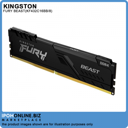 Kingston FURY Beast 8GB DDR4 3200 Gaming Desktop RAM AMD Intel XMP Certified - KF432C16BB/8 Kingston FURY Beast 8GB DDR4 3200 Gaming Desktop RAM AMD Intel XMP Certified - KF432C16BB/8