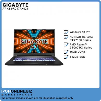 GIGABYTE A7 X1 9RC47AX021 Gaming Laptop (R9-5900HX/16GB DDR4/512GB SSD/RTX 3070/17.3" FHD 144Hz/Win10) FOC Gaming Mouse