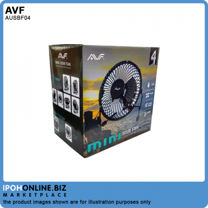AVF AUSBF04-BK Ultra-Quiet 4" Portable Mini USB Fan