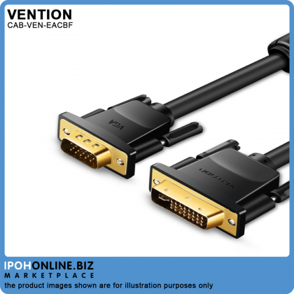Vention DVI to VGA Cable 1080P 60Hz DVH-I 24+5 DVI I Male to VGA Male Adapter Converter for Laptop Monitor