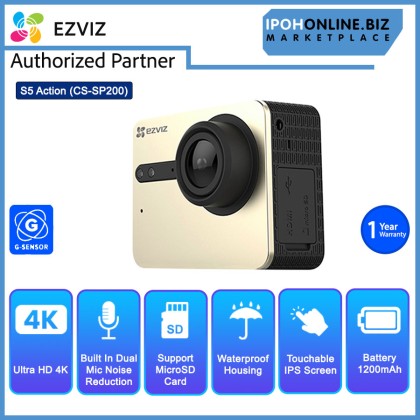 EZVIZ S5 Action + Sport 16MP 4K Pro Waterproof Camera With Wi-Fi Bluetooth CS-SP200