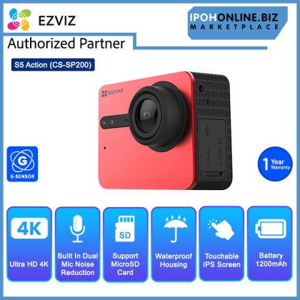 EZVIZ S5 Action + Sport 16MP 4K Pro Waterproof Camera With Wi-Fi Bluetooth CS-SP200