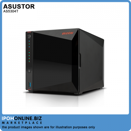 Asustor AS5304T / QC 1.5 GHz/ 4GB DDR4 / 4 Bay / 2 x 2.5G Lan Port/ 3 USB 3 NAS Storage Asustor AS5304T / QC 1.5 GHz/ 4GB DDR4 / 4 Bay / 2 x 2.5G Lan Port/ 3 USB 3 NAS Storage