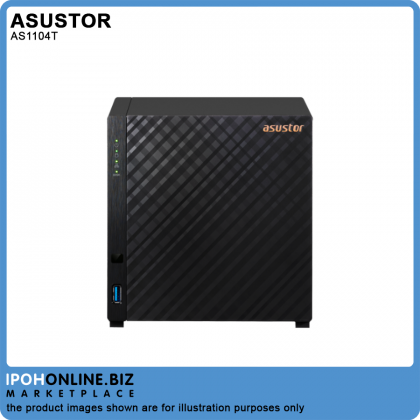 Asustor AS1104T / QC 1.4GHz/ 1GB DDR4 / 4 Bay / 1 x 2.5G Lan Port/2 USB 3 NAS Storage